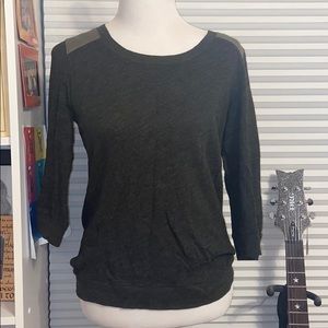 Express 3/4 sleeve army green shirt